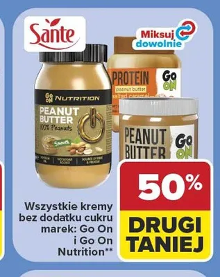 Krem orzechowy Go On Nutrition Peanut Butter Smooth promocja w Carrefour
