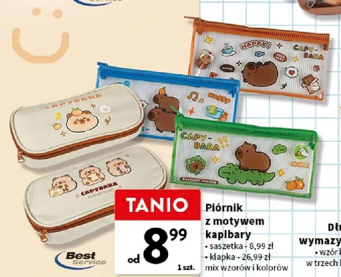 Piórnik klapka z motywem kapibary Best Service promocja w Intermarche