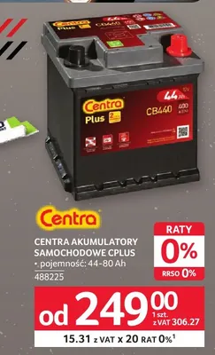 Akumulatory samochodowe CPlus Centra promocja w Selgros