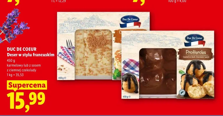 Deser w stylu francuskim karmelowy Duc De Coeur promocja w Lidl