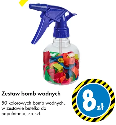 Zestaw bomb wodnych z butelką do napełniania promocja w Tedi