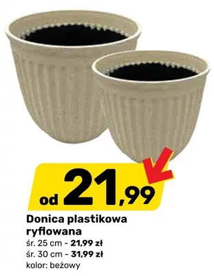Donica plastikowa ryflowana promocja w Bricomarche