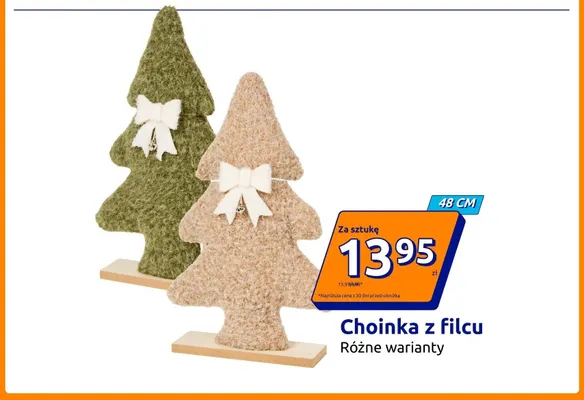 Choinka z filcu 48 cm promocja w Action
