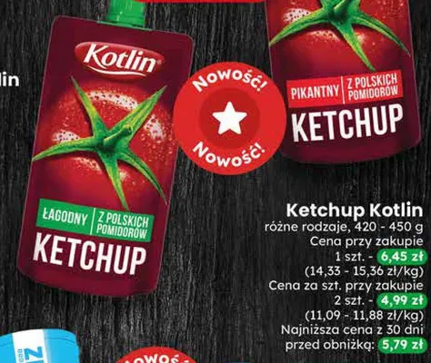Ketchup Kotlin różne rodzaje promocja w Dino