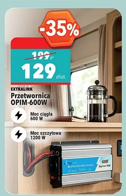 Przetwornica EXTRALINK OPIM-600W promocja w Biedronka
