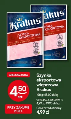 Szynka eksportowa wieprzowa Krakus wielosztuka promocja w Żabka