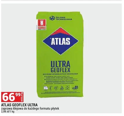 Zaprawa klejowa Atlas Geoflex Ultra promocja w Merkury Market