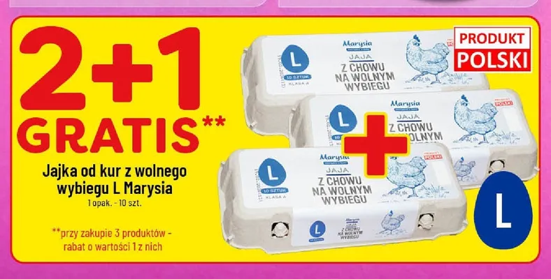 Jajka od kur z wolnego wybiegu L Marysia promocja w POLOmarket