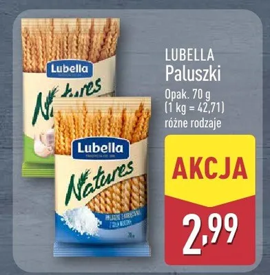 Paluszki różne rodzaje promocja w Aldi