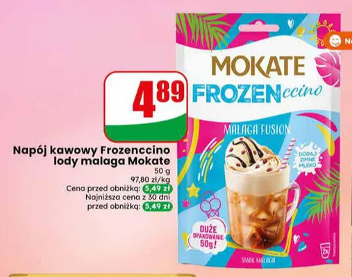 Napój kawowy Frozenccino lody malaga Mokate promocja w Dino