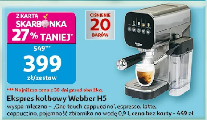 Ekspres kołbowy Webber H5 promocja w Auchan