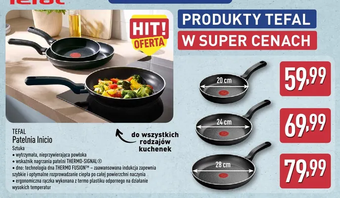 Patelnia non stick mała Tefal promocja w Aldi