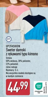 Sweter damski z rękawami typu kimono promocja w Aldi