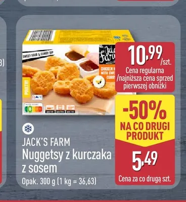 Nuggetsy z kurczaka z sosem Jack's Farm promocja w Aldi