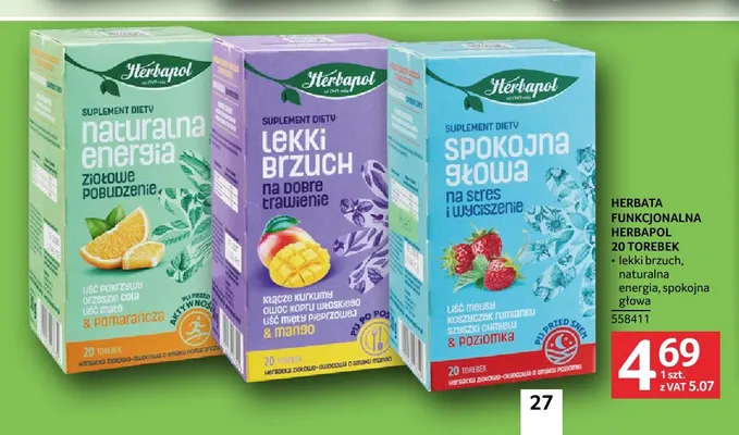 Herbata funkcjonalna Herbapol spokojna głowa promocja w Selgros