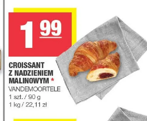 Croissant z nadzieniem malinowym Vandemoortele promocja w SPAR