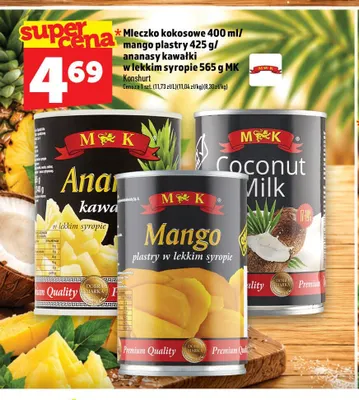 Ananas w puszce kawałki w lekkim syropie MK promocja w TOPAZ