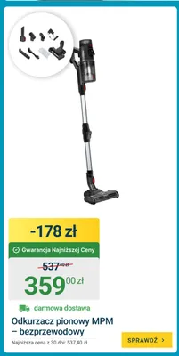 Odkurzacz pionowy MPM bezprzewodowy promocja w ERLI