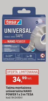 Taśma montażowa uniwersalna NANO POWER 1x3m promocja w Leroy Merlin