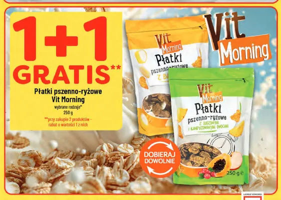 Płatki pszenno-ryżowe Vit Morning z bakaliami promocja w POLOmarket