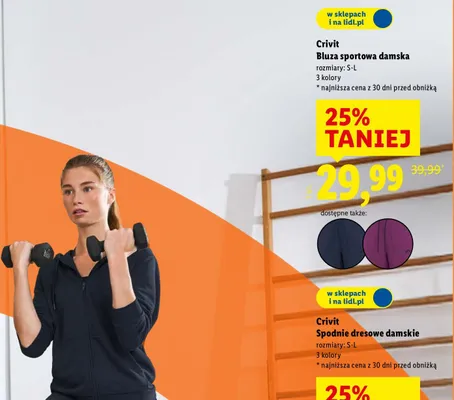Bluza sportowa damska promocja w Lidl