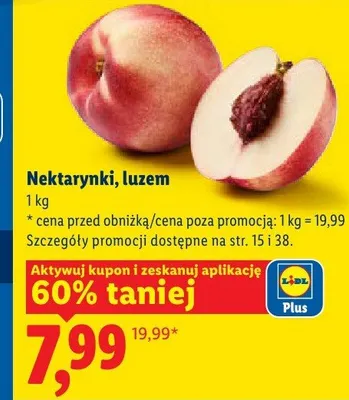 Nektarynki luzem promocja w Lidl