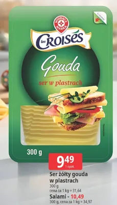 Ser żółty gouda w plastrach promocja w Leclerc