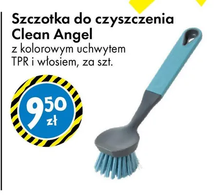 Szczotka do czyszczenia Clean Angel z kolorowym uchwytem TPR i włosiem promocja w Tedi