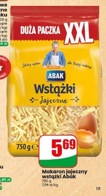 Makaron jajeczny wstążki Abak promocja w Dino