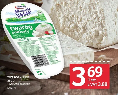 Twaróg klinek półtłusty Mazurski Smak promocja w Selgros