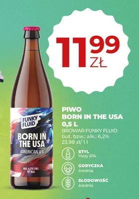 Piwo Born in the USA Funky Fluid promocja w Duży Ben
