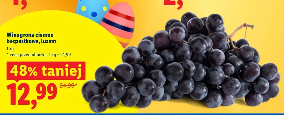 Winogrona ciemne bezpestkowe, luzem promocja w Lidl