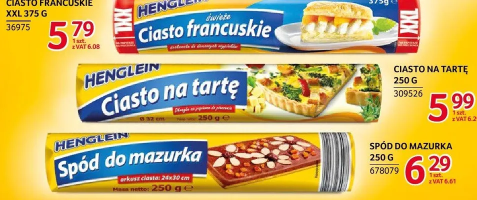 Ciasto francuskie XXL Henglein 375 g promocja w Selgros