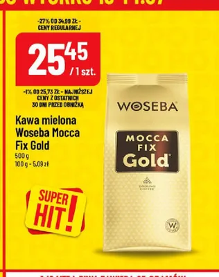 Kawa mielona Woseba Mocca Fix Gold promocja w POLOmarket
