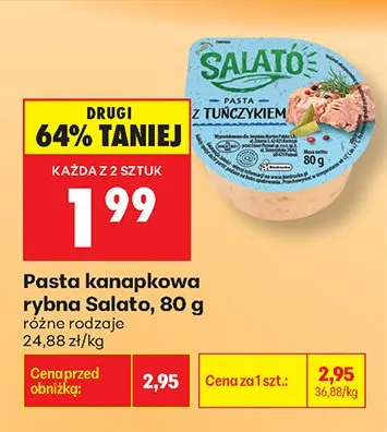 Pasta kanapkowa rybna z tuńczykiem Salato promocja w Biedronka