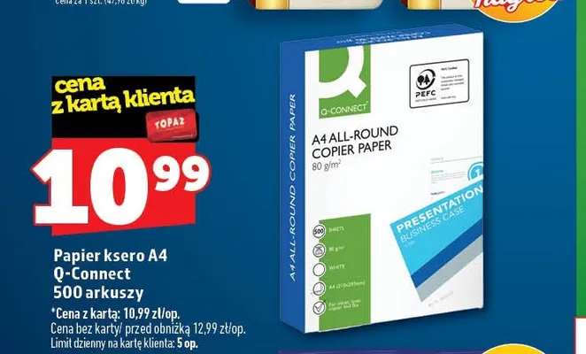 Papier ksero A4 Q-Connect promocja w TOPAZ
