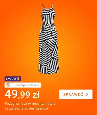 Sukienka maxi zwiewna promocja w Allegro