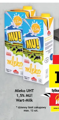 Mleko UHT 1,5% MU! promocja w Gram Market