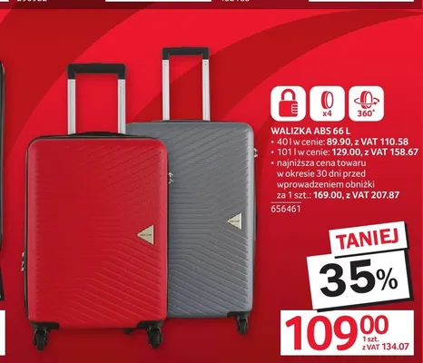Walizka ABS 66l promocja w Selgros