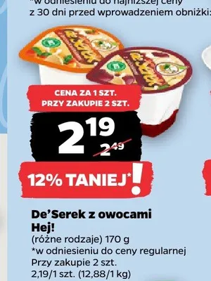 De'Serek z owocami Hej! promocja w Netto