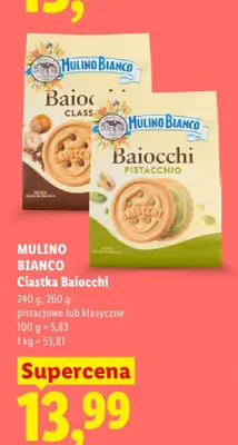 Ciastka Baiocchi pistacjowe Mulino Bianco promocja w Lidl