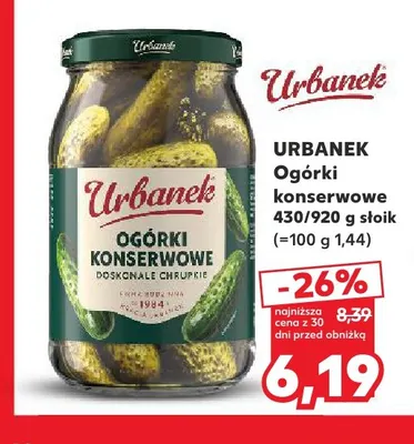 Ogórki konserwowe Urbanek promocja w Kaufland