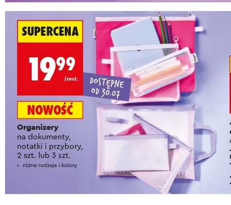 Organizery na dokumenty notatki i przybory 2-pak Kayet promocja w Biedronka