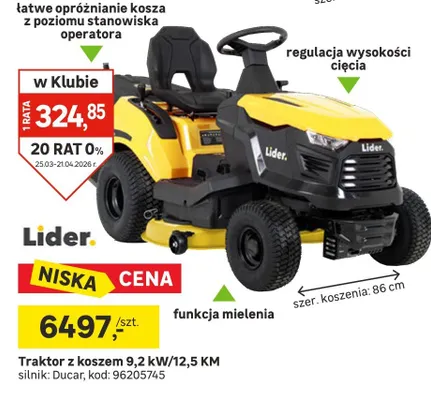 Traktor z koszem 9,2 kW/12,5 KM promocja w Leroy Merlin