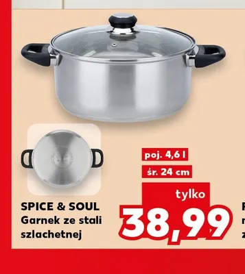 Garnek ze stali szlachetnej 4,6 l Spice & Soul promocja w Kaufland