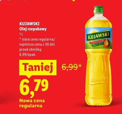Olej rzepakowy Kujawski promocja w Lidl