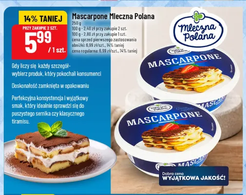 Mascarpone Mleczna Polana promocja w POLOmarket