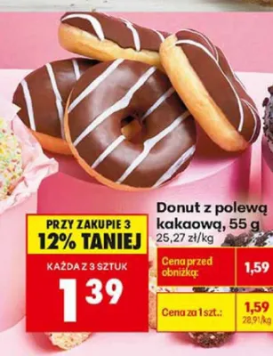 Donut z polewą kakaową promocja w Biedronka