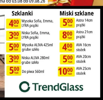 Szklanka wysoka ALIVA grube szkło 425 ml promocja w Leclerc