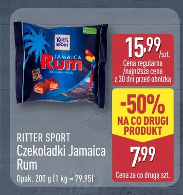 Czekoladki Jamaica Rum Ritter Sport promocja w Aldi